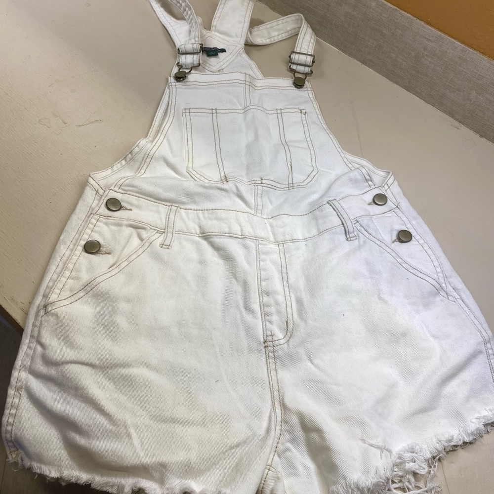 White Denim Overalls